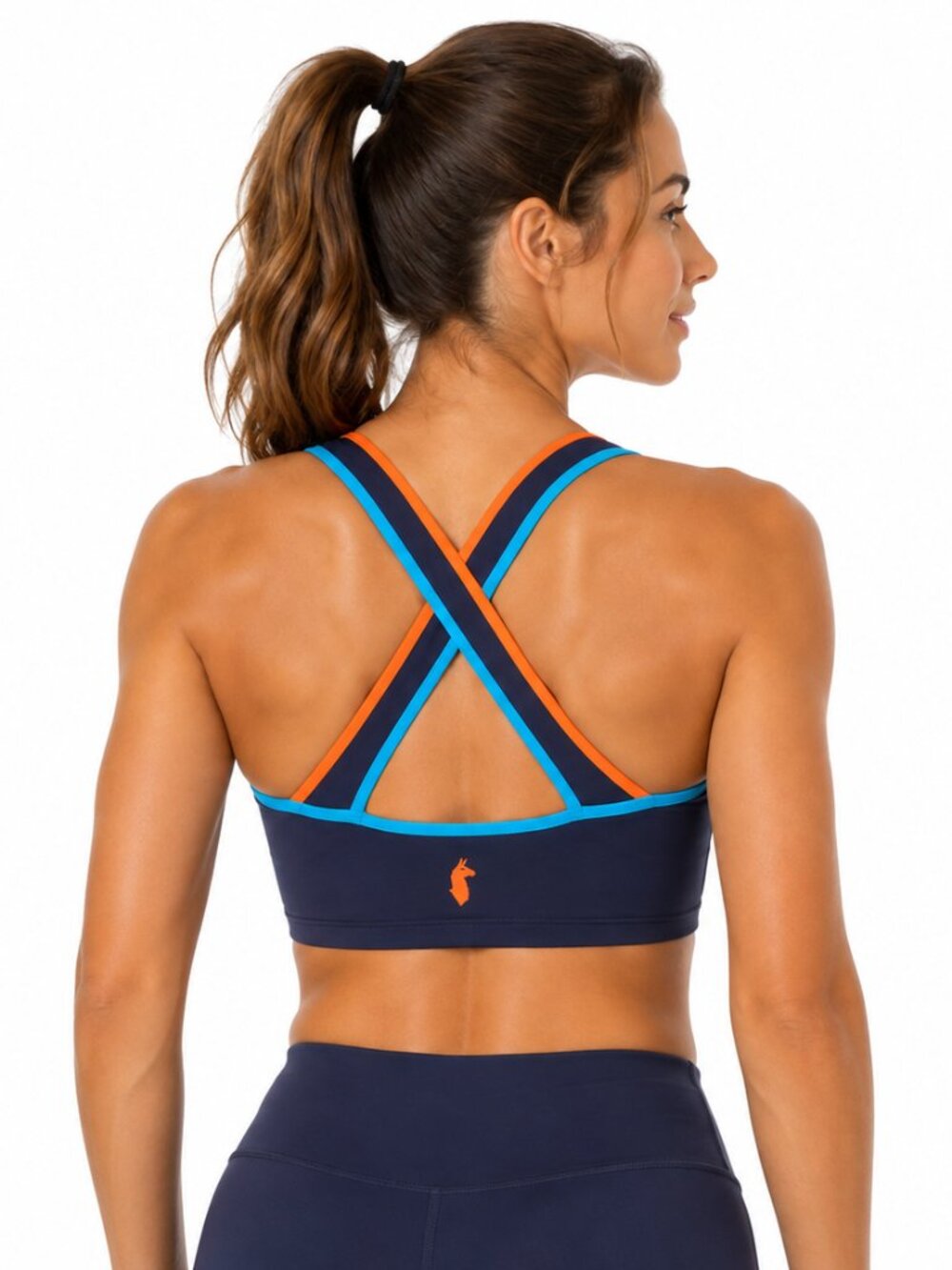 Cotopaxi Mari Crop Top Womens XS NWT Navy Orange Built In Bra Athletic Tank - Picture 1 of 3